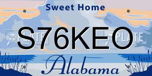 S76KEO Alabama License Plate