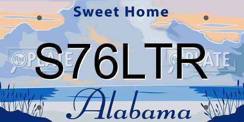 S76LTR Alabama License Plate