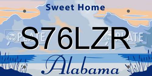 S76LZR Alabama License Plate