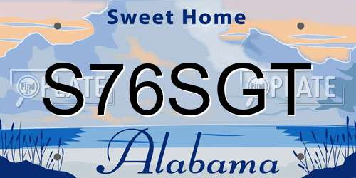 S76SGT Alabama License Plate