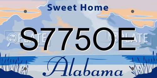 S775OE Alabama License Plate