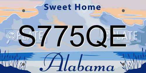 S775QE Alabama License Plate