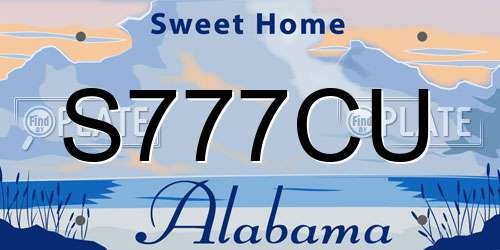 S777CU Alabama License Plate