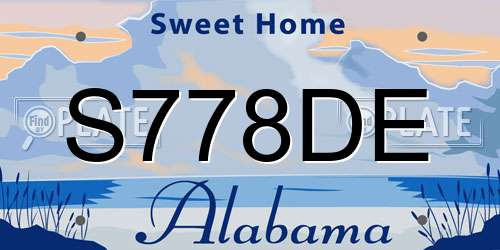 S778DE Alabama License Plate