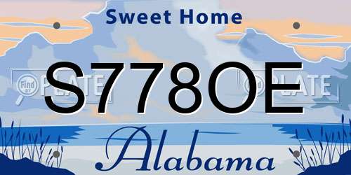 S778OE Alabama License Plate