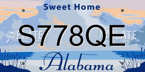 S778QE Alabama License Plate