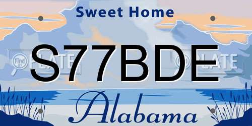 S77BDE Alabama License Plate