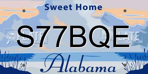 S77BQE Alabama License Plate