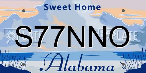 S77NNO Alabama License Plate