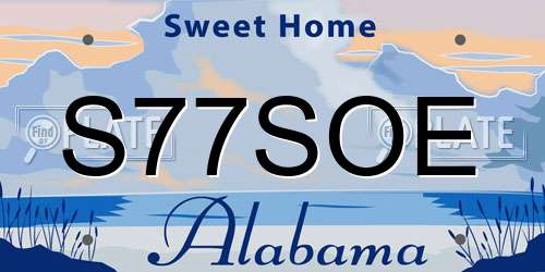 S77SOE Alabama License Plate