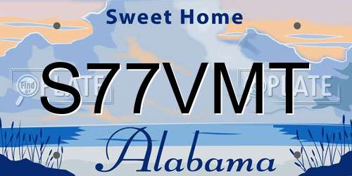 S77VMT Alabama License Plate
