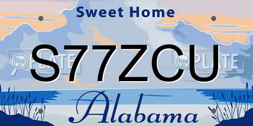 S77ZCU Alabama License Plate