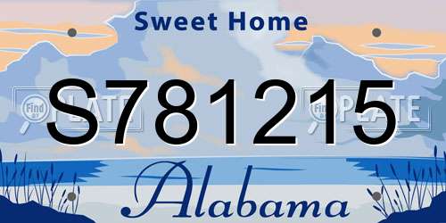 S781215 Alabama License Plate