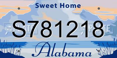 S781218 Alabama License Plate