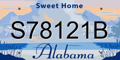 S78121B Alabama License Plate