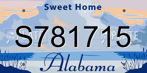 S781715 Alabama License Plate