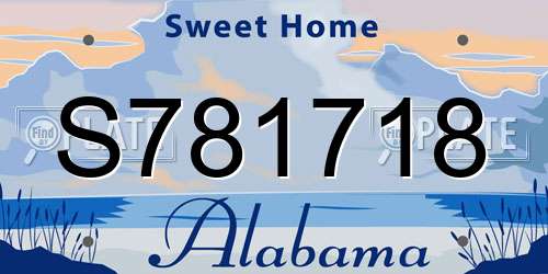 S781718 Alabama License Plate