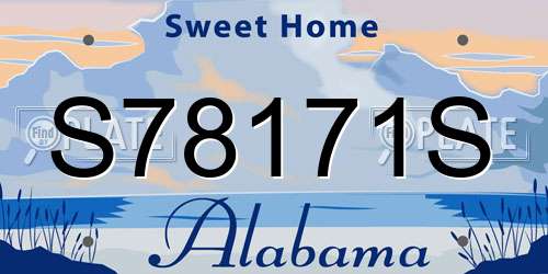 S78171S Alabama License Plate