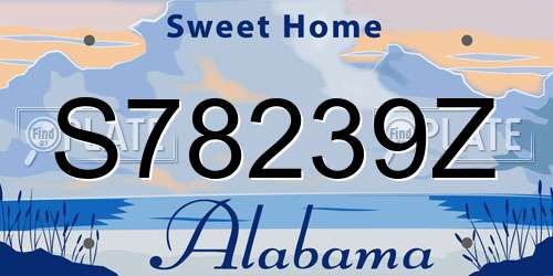 S78239Z Alabama License Plate