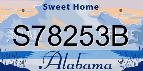 S78253B Alabama License Plate