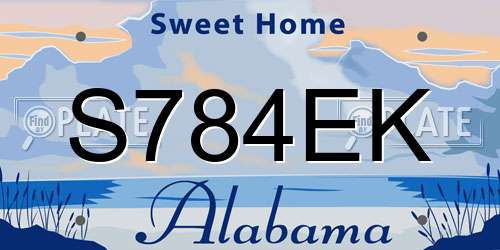 S784EK Alabama License Plate