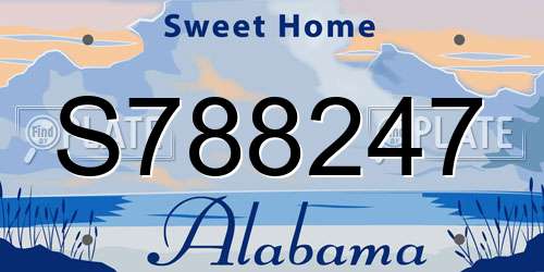 S788247 Alabama License Plate