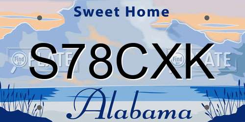 S78CXK Alabama License Plate