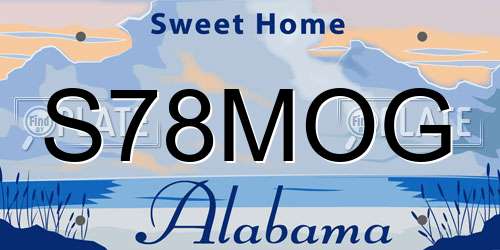 S78MOG Alabama License Plate