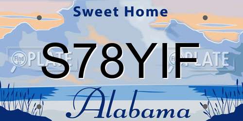 S78YIF Alabama License Plate