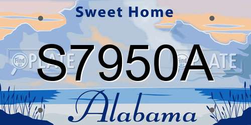 S7950A Alabama License Plate