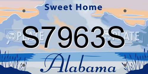 S7963S Alabama License Plate