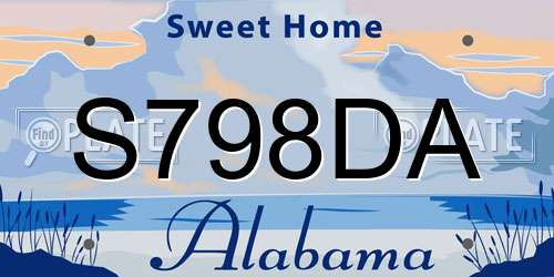 S798DA Alabama License Plate