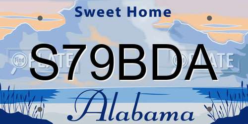 S79BDA Alabama License Plate