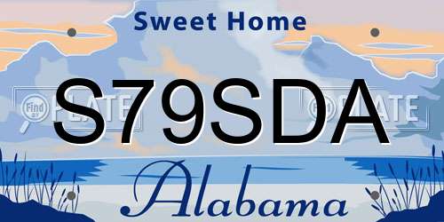 S79SDA Alabama License Plate