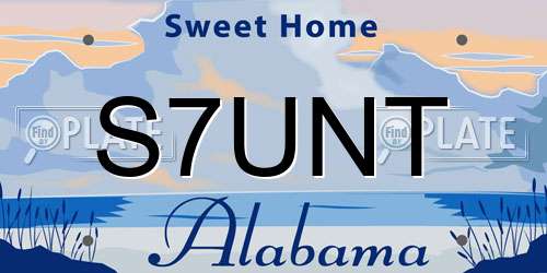 S7UNT Alabama License Plate