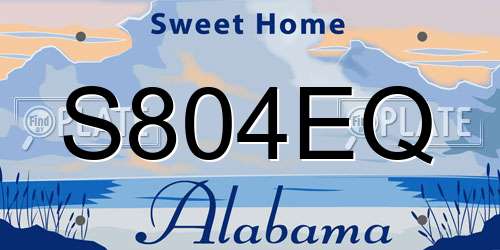 S804EQ Alabama License Plate