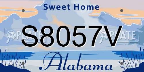 S8057V Alabama License Plate