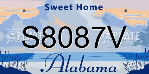 S8087V Alabama License Plate