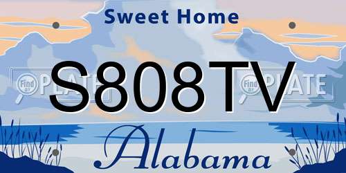 S808TV Alabama License Plate