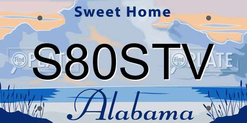S80STV Alabama License Plate