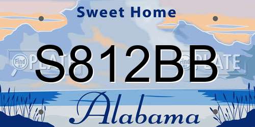 S812BB Alabama License Plate