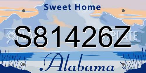 S81426Z Alabama License Plate