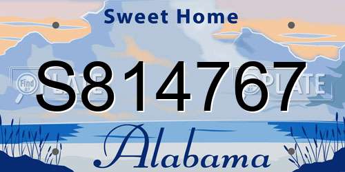 S814767 Alabama License Plate