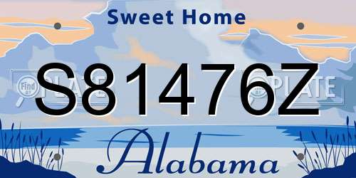 S81476Z Alabama License Plate