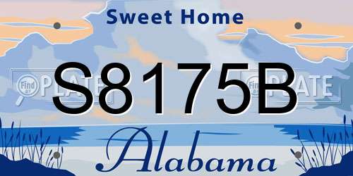 S8175B Alabama License Plate