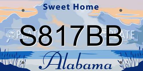 S817BB Alabama License Plate