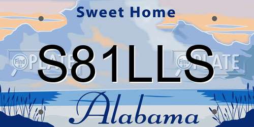 S81LLS Alabama License Plate