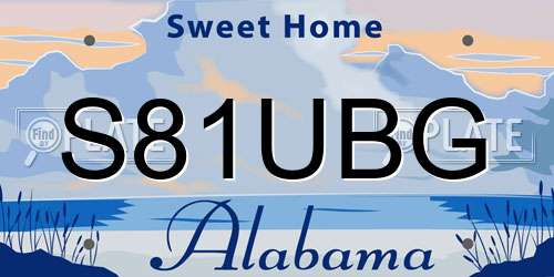 S81UBG Alabama License Plate
