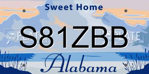 S81ZBB Alabama License Plate