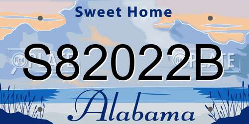 S82022B Alabama License Plate